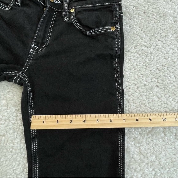 Burberry Brit Flare Black Jeans. Retro 70s Contrast Stitch. Tagged 27, Actual 24 - Picture 13 of 15